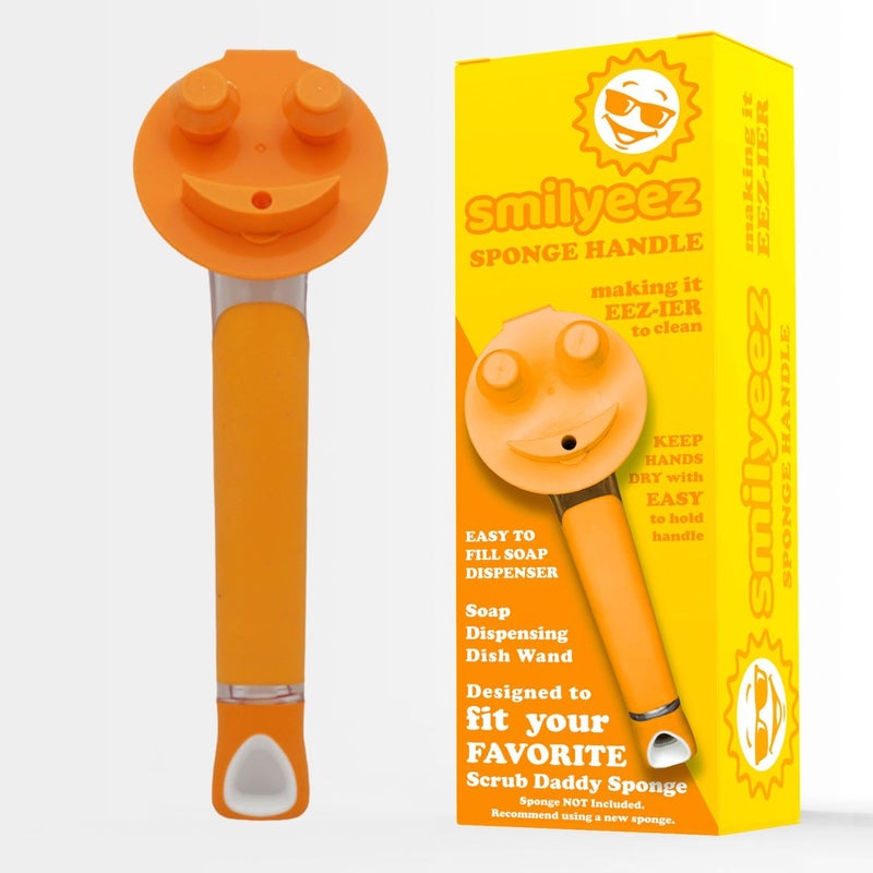 Smilyeez مقبض توزيع الصابون الأصلي المبتسم من Smileyeez للإسفنجة المبتسمة (برتقالي) - Image 1